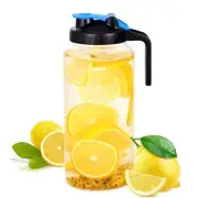 Breast Milk Pitcher Mason Jar 2 Quart Airtight Glass with Pour Spout Lid Sun Tea