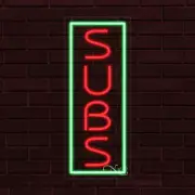 NEW "SUBS" w/BORDER VERTICAL 30x12x1 INCH LED FLEX WINDOW/WALL INDOOR SIGN 31628