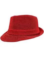 Sparkly Red Lurex Fedora Adults Costume Hat