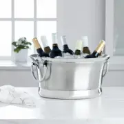 Oneida Double Walled Round Beverage Tub 15L Stainless Steel Heavy Duty Handles