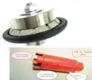1/2" 3/4" Bevel Bullnose Router Shaping 1 3/8" core bit stone lapidary concrete