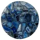 24" Blue Agate Coffee Table Top semi precious stones Handmade work