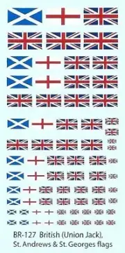 1/144 - 1/32 British Flag Vehicle Marking Decals. Over 3200 models on offer