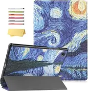 Case for Samsung Galaxy Tab A8 10.5" (2022) (SM-X200/X205/X207) Magnetic Cover with Auto Sleep/Wake Multi-Angle Stand Lightweight PU Leather Hard Back Shockproof Shell,Van Gogh, Starry Night