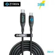 ZYRON 240W USB C to USB C Cable 2m Long Type C Charging For Samsung iPhone 15