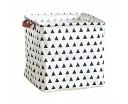 Cube Folding Pet Toys Storage Basket - White Triangles