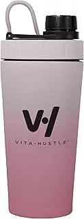 VitaHustle Stainless Steel Shaker Cup with Twist Cap, Leakproof, Blender Ball, Perfect for Protein Shakes or Post Workout, Fits Car Cup Holder, BPA Free, 20 oz (Pink)