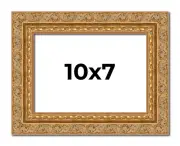 10x7 Frame Gold Ornate Solid Wood Picture Frame | 2 Inch Moulding Width | Firman