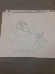 Signed Ollie Johnson And Frank Thomas #59 Mickey Mouse Pencil Sketch