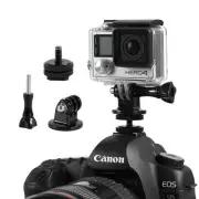 1/4" Flash Hot Shoe Adapter + Tripod Mount + Screw Fr Gopro 2 3 4 to DSLR Camera