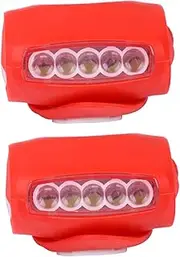 Generic 2Pcs Strobe Lights for Cycling Bright Red Bike Headlight and Taillight Easy to Install Lightweight Durable Design for City and Mountain Biking