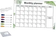 JEWEDECO Monthly Planning Note Board Refrigerator Acrylic Fridge Planner Calendar Whiteboard for Fridge Magnetic Dry Erase Calendar Acrylic Transparent