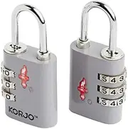 [Balanzza] Korjo Combilock Travel Lock 2-Pack, TSA Authorized, Included 2 Locks, Grey