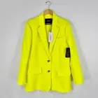 Retrofete Women's Natal Notch Lapel Oversized Blazer Medium Neon Yellow