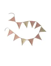 [Cattywampus] Garland Bunting Flags in Pink & Gold