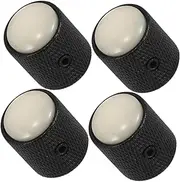 ibasenice 4pcs Volume Control Knob Bass Speed Control Bass Volume Knobs Electric Guitar Parts Electric Guitar Accessories Black Metal