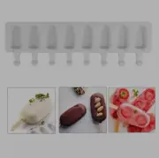 8Cavity Cell Silicone Ice Cream Popsicle Maker Frozen Ice Lolly Pop Brand New