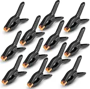 ETHEL Spring Clamps, Spring Clips 3.5 inch Spring Clamp for Crafts and Professional Backdrop Clips, Plastic Clamps Clips for Backdrop Stand, Heavy Duty Clamps for Woodworking 12 Packs
