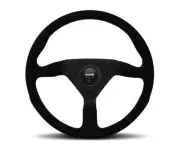 Momo Montecarlo Alcantara Steering Wheel 320 mm Black/Black Stitch/Black Spokes