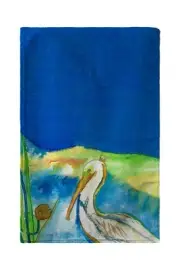 Betsy Drake Colorful Blue Heron Beach Towel