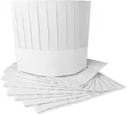[Super Z Outlet] Disposable 9 Paper Chef Tall Hat Set for Home Kitchen Food Restaurants Classes (10 Pack)