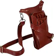 Minkissy Leather Hairdressing Scissors Bag Barber Comb Pouch Pockets Multi-function Scissors Toolkit Belt Clip Stylist's Essential (black)