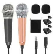 2Pcs Tiny Microphone with Sponge Cover, Holder and Drawstring Bag(Black/Gold)