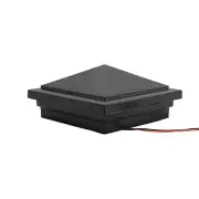 4" Sq. Haven Downward Low Voltage LED Lighted Post Cap - Hammertone Black
