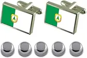 [Select Gifts] Shirt Dress Studs Cuiaba City Brazil Flag Cufflinks