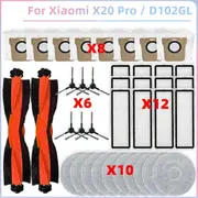 For Xiaomi Robot Vacuum X20 PRO / D102GL Vacuum Parts Main Roller Side Brush Hepa Filter Mop Cloth D