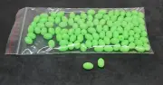 Soft Plastic Fishing Beads X100, LARGE 10x14mm, Plastic, Oval Glow Lumo Luminous