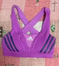 在飛比找Yahoo!奇摩拍賣優惠-Adidas 愛迪達 運動衣 瑜伽上衣 紫色S 專業防震 健
