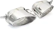 1 Set 304 Stainless Steel Exhaust Tip Black Mufflers Compatible For A4 A5 A6 A7 RS3 RS4 RS6 RS7 Muffler Tip TailPipe Car Exhaust(SILVER)