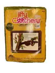 Vtg Jiffy Stitchery Crewel Kit Which Way Is Up #618 Kola Bear In A Tree New
