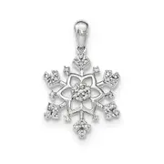 14k White Gold Diamond Snowflake Pendant