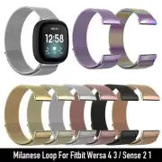For Fitbit Versa 4 3 Sense 2 1 Stainless Steel Mesh Band Strap Milanese Loop