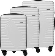 [Milano Decor] Atlantis TSA Lock Luxury Hard Case Luggage Suitcase Set, Expandable Handle Lightweight ABS