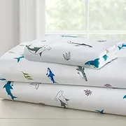 Wildkin 100% Cotton Toddler Sheet Set – Soft & Cozy Bed Sheets - Shark Attack