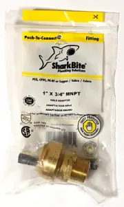 SharkBite 1 x 3/4-In. MNPT Male Adapter, Push To Connect, Lead-Free, U142LFA
