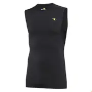 Diadora Mens Compression Sleeveless Muscle Top Gym Thermal - Black