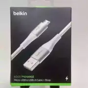 (2 PACK) Belkin Boost Charge Braided Micro-USB to USB-A Cable 6.6FT/2M White