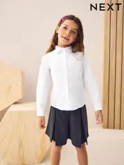 White Touch Fastening Cotton Rich Stretch Long Sleeve School Shirt (3-17yrs) (A05640) | $20 - $35