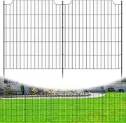12 Panels Decorative Garden Fence, 33 in(H) X 29 ft(L) No Dig Animal Barrier Fencing, Rustproof Metal Wire Border Fence for Dogs, Rabbits, and Yard, Temporary Outdoor Garden Edging Fence