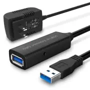 RSHTECH USB 3.0 Extension Cable 50 Feet Active 50ft/15M+5V 2APower adapter