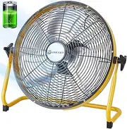 GTOUNACT Portable Battery Operated Fan Floor Fan with Metal Blade, 360 Vertical Tilt, 20h Run Time Cordless Fan for Camping Travel Tent Hurricane Home (12 Inch)