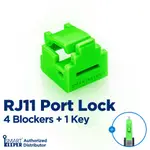 ♞,♘,♙RJ11 端口鎖 4 (RJ11 端口阻擋器,用於數據安全 X 4EA 帶 1 LOCK KEY MINI)