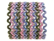 2.6 S Wavy Glittered GLASS Bangles Indian Sari Bracelets Set Lavender Blue Black