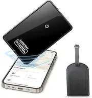 Wallet Tracker Card with Luggage Tag - Rechargeable Bluetooth Waterproof Tracking Locator Device for Wallet Keys Bags & Passports - Slim Smart Gifts for Men Women -Works with Apple Find My (iOS Only)
