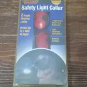 Safety Dog Collar Adjustable up to 26" Flashing Lights New in old box