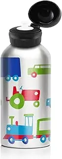 My Family Stainless Steel Kids Drink Bottle - BPA Free, Non-Toxic, Eco-Friendly, Reusable Water Bottle for Toddlers & Preschoolers (400ml) - Trucks, Car, Traffic
